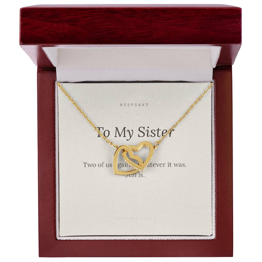To My Sister Interlocking Hearts Necklace - Keepsake Gift with Message Card – view 6
