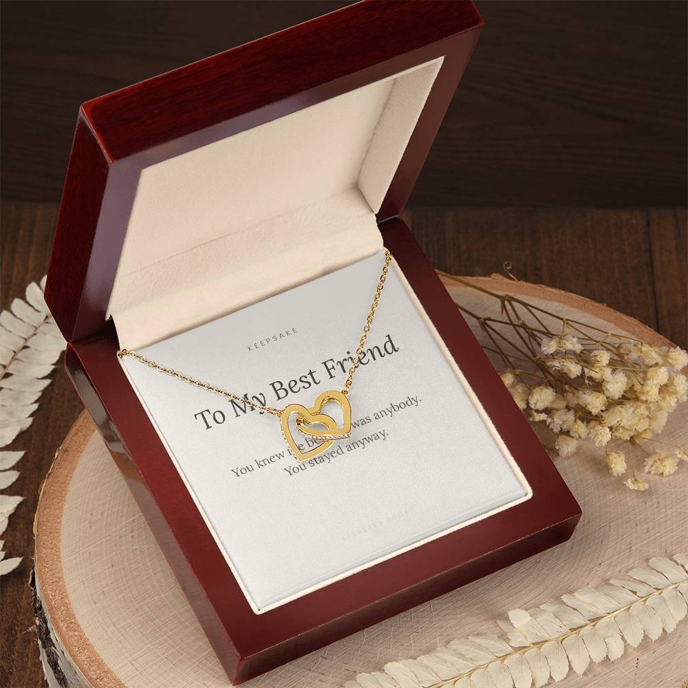 To My Best Friend Interlocking Hearts Necklace - Keepsake Gift