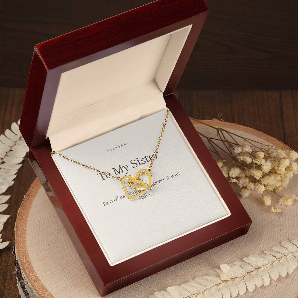 To My Sister Interlocking Hearts Necklace - Keepsake Gift with Message Card – view 7
