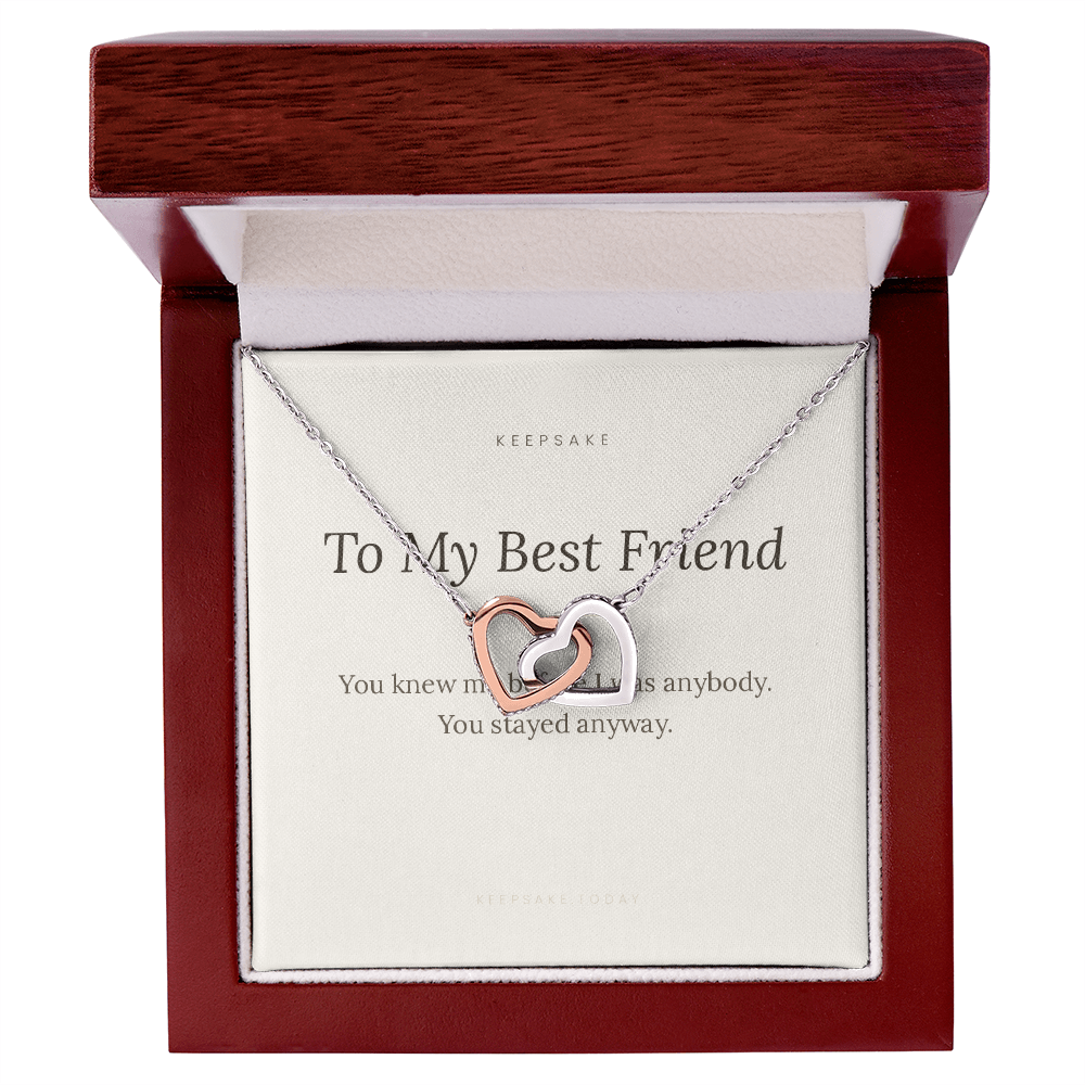 To My Best Friend Interlocking Hearts Necklace - Keepsake Gift – view 4