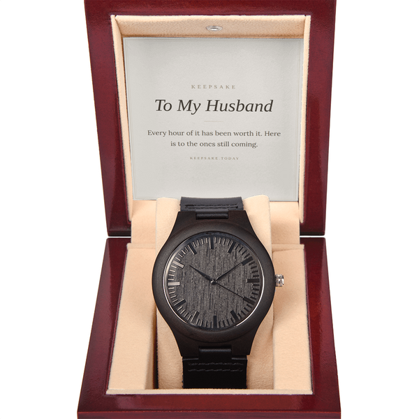 To My Husband Wooden Watch - Anniversary Keepsake Gift for Him