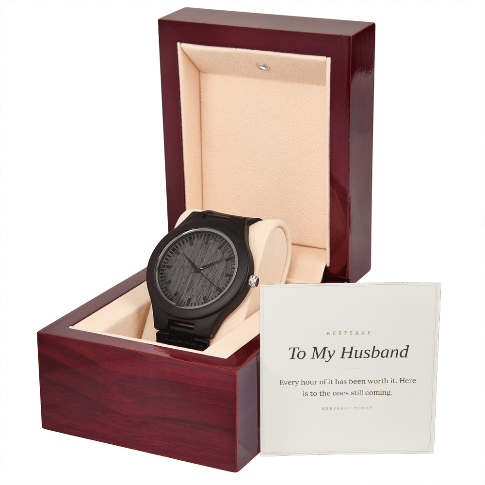 To My Husband Wooden Watch - Anniversary Keepsake Gift for Him