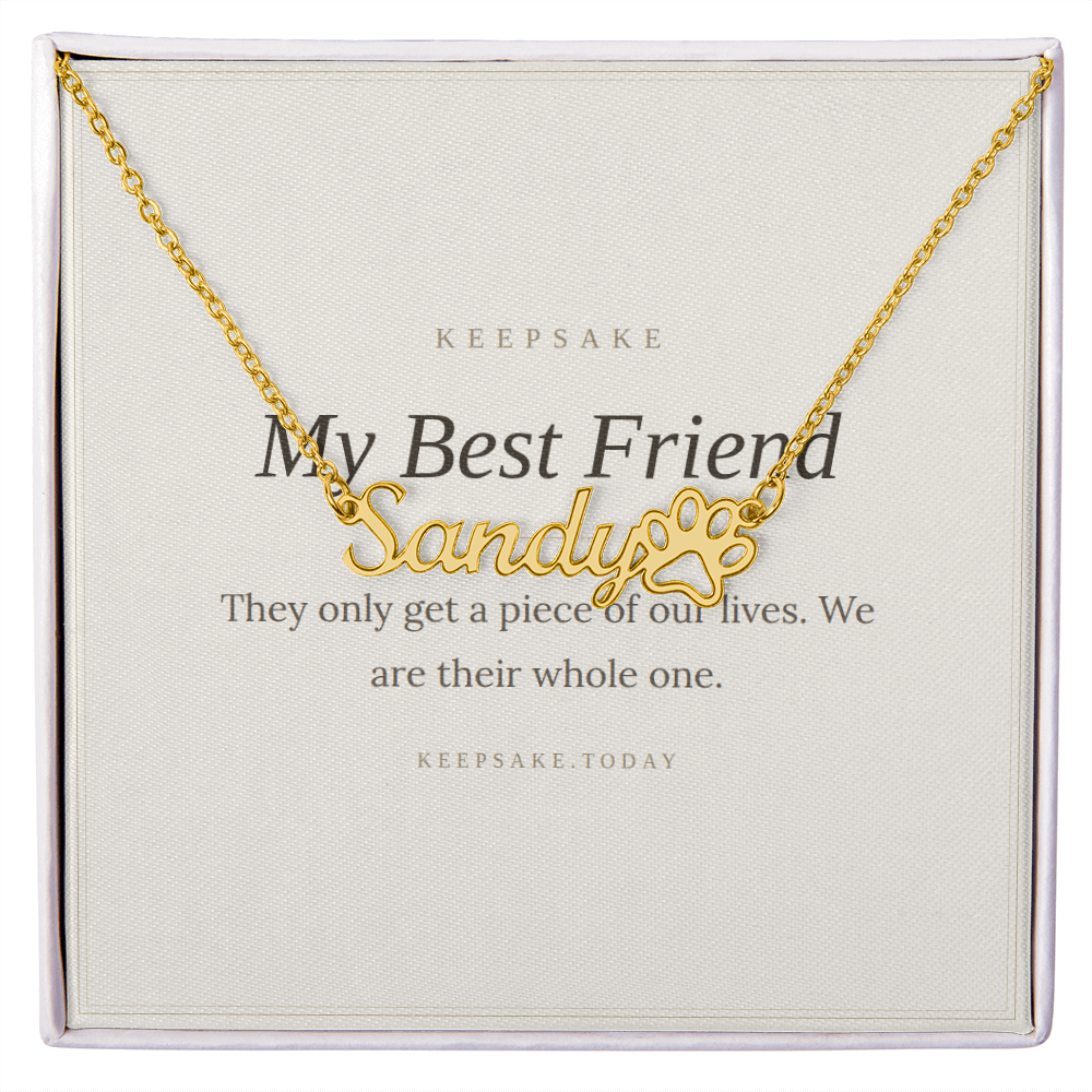 Personalized Pet Name Necklace with Paw Print - Dog Mom Keepsake Gift – view 3
