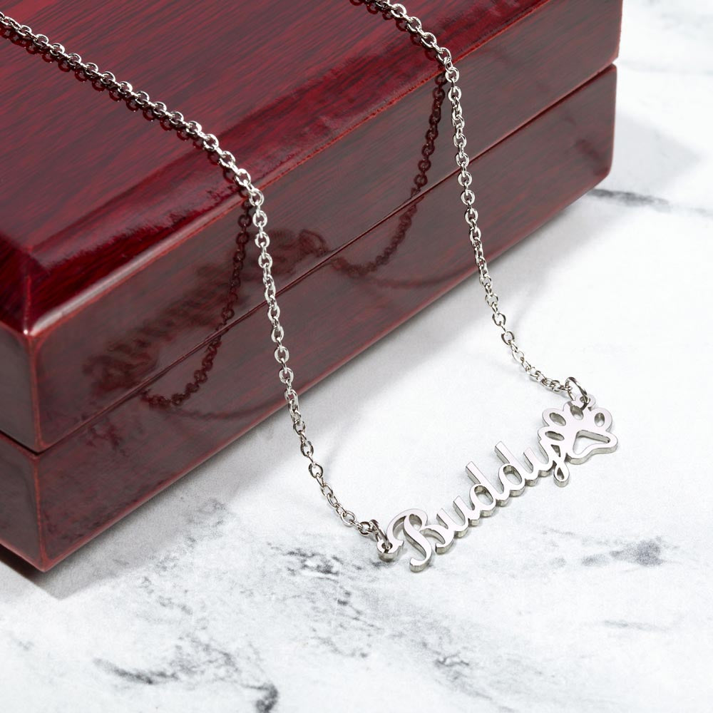 Personalized Cat Name Necklace with Paw Print - Cat Mom Keepsake Gift – view 6