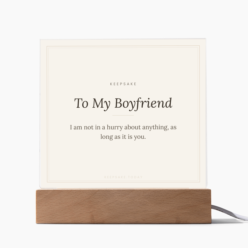 To My Boyfriend Acrylic Plaque with LED Base - Keepsake Gift