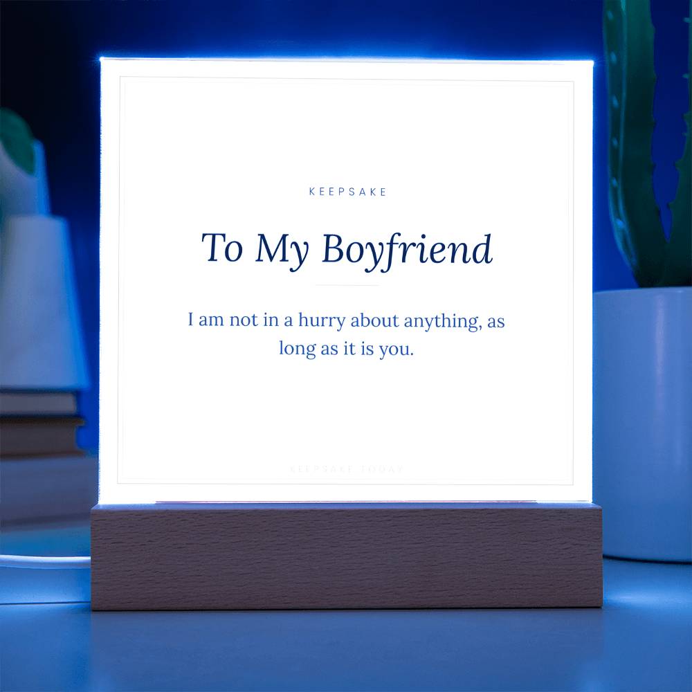To My Boyfriend Acrylic Plaque with LED Base – view 5