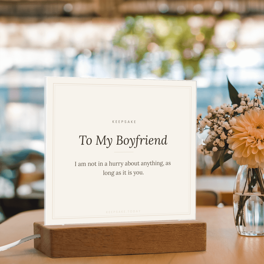 To My Boyfriend Acrylic Plaque with LED Base – view 2