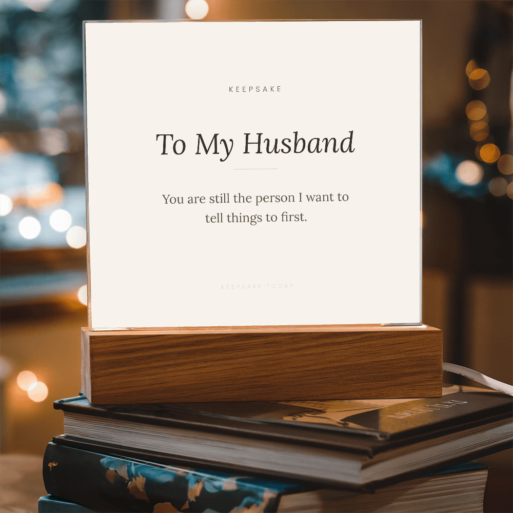 To My Husband Acrylic Plaque with LED Base - Keepsake Anniversary Gift – view 3
