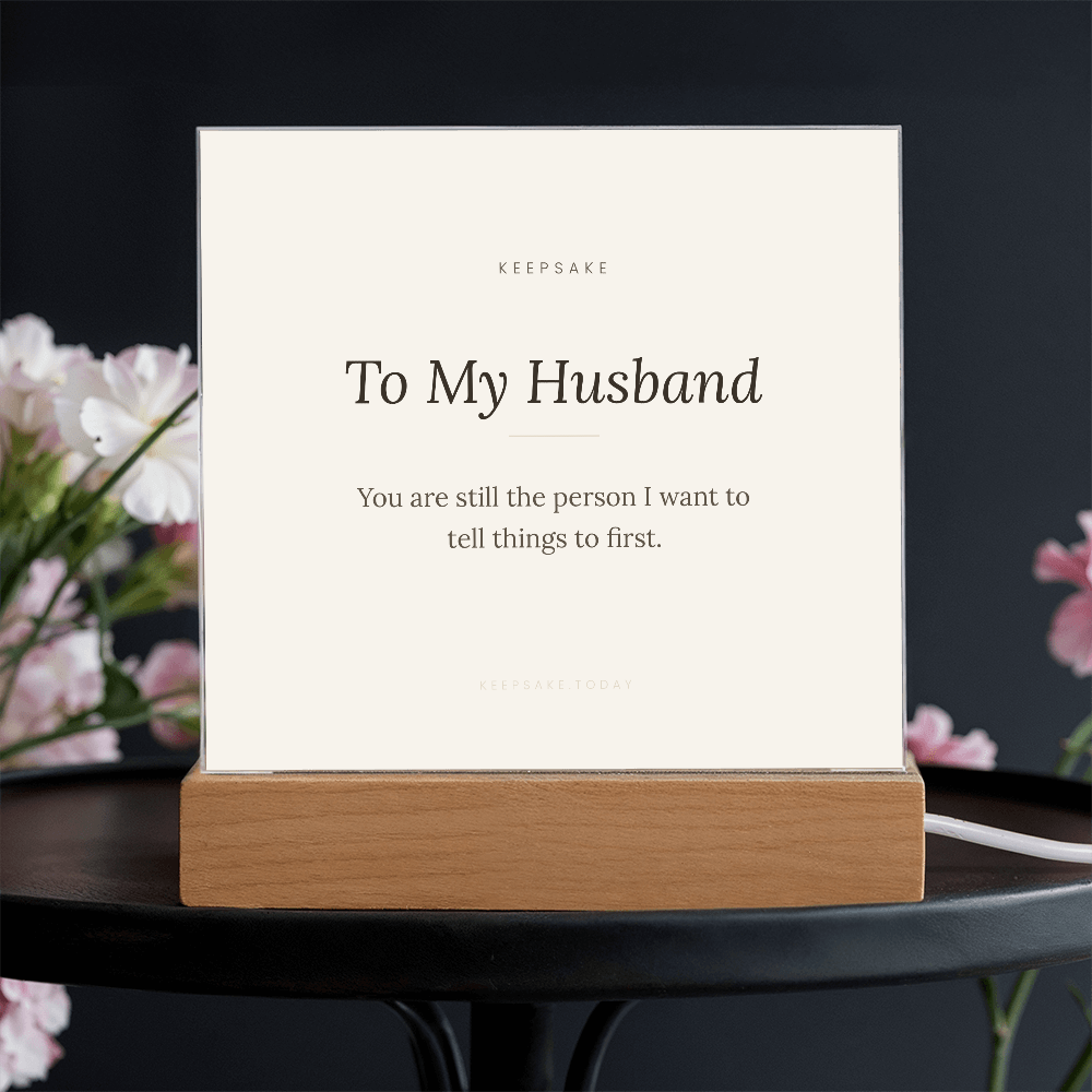 To My Husband Acrylic Plaque with LED Base - Keepsake Anniversary Gift – view 4
