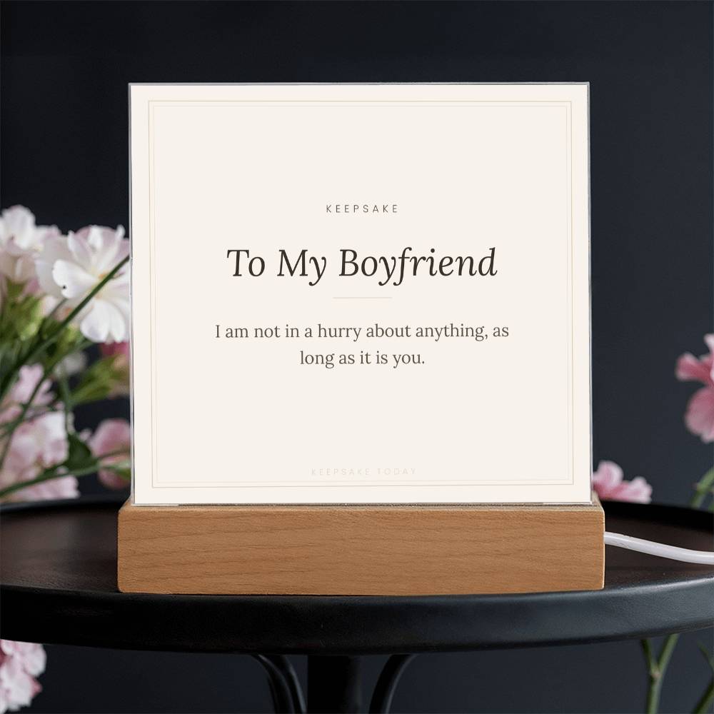 To My Boyfriend Acrylic Plaque with LED Base – view 4