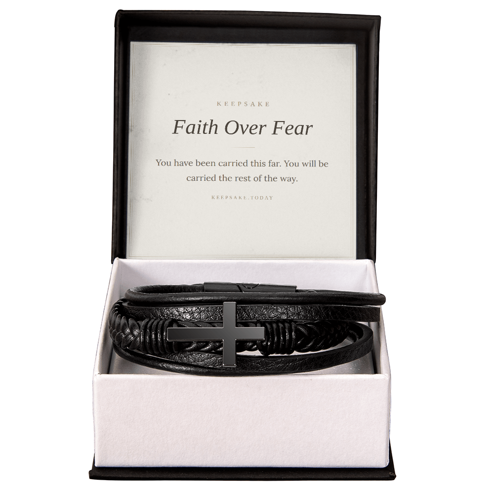 Faith Over Fear Cross Bracelet - Christian Keepsake Gift