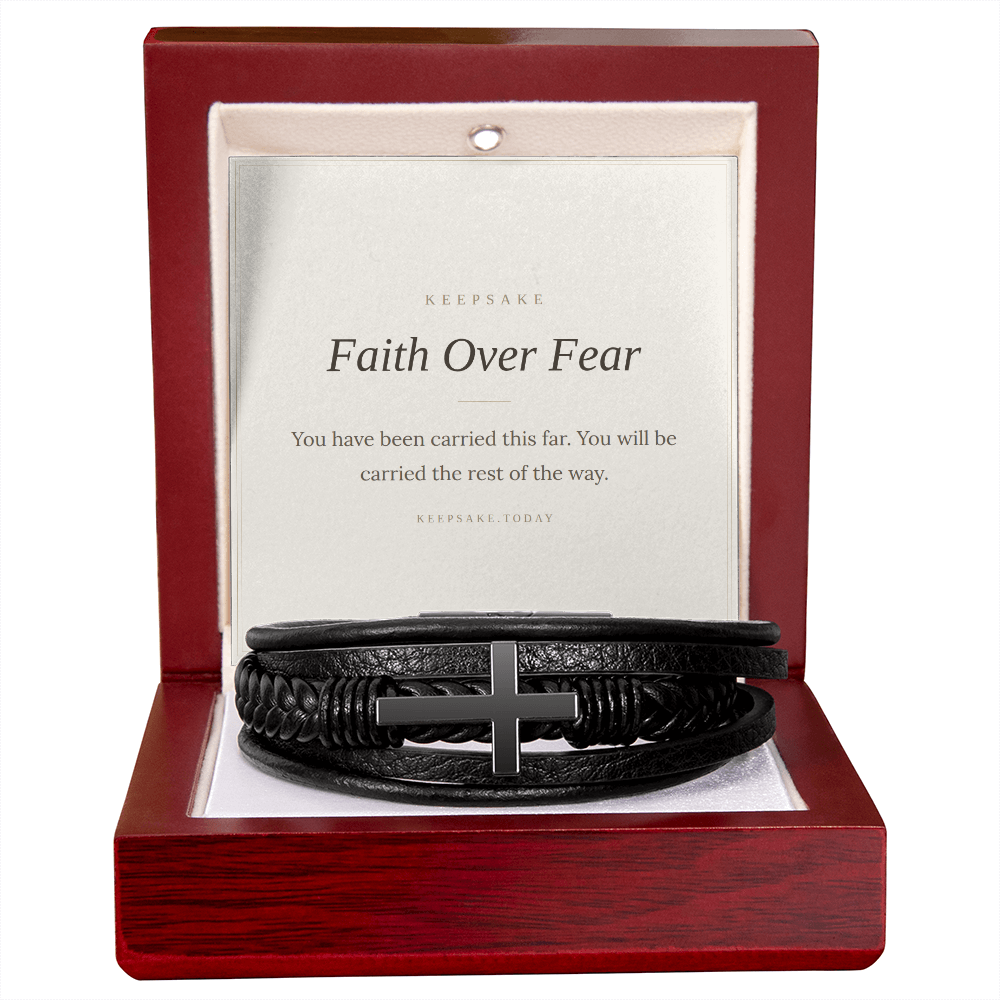 Faith Over Fear Cross Bracelet - Christian Keepsake Gift – view 5