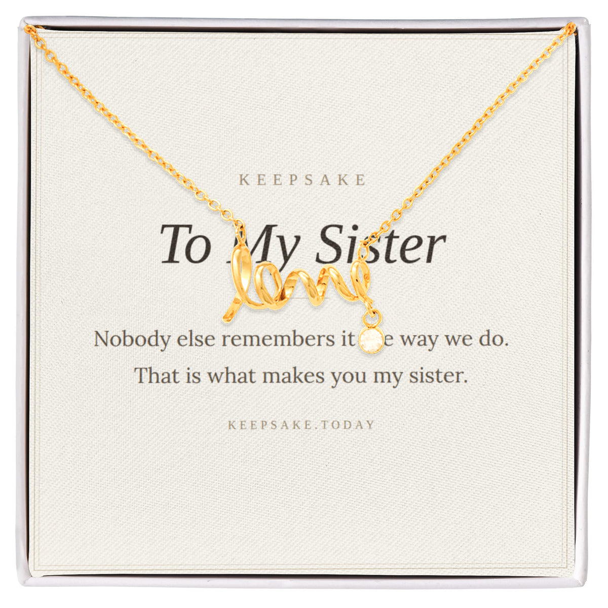 To My Sister Necklace - Keepsake Gift for Birthday or Christmas – view 5