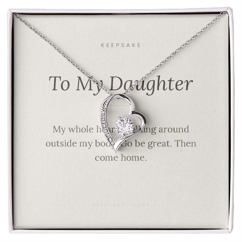 To My Daughter Forever Love Necklace - Keepsake Gift with Message Card