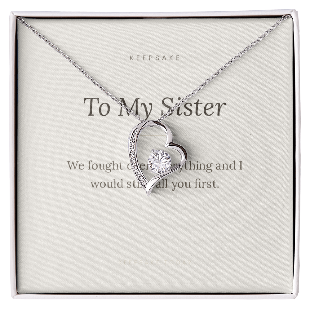 To My Sister Forever Love Necklace - Keepsake Gift with Message Card