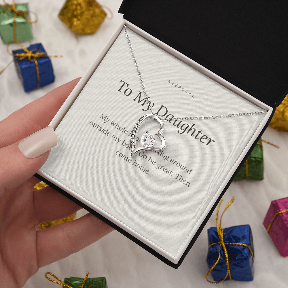 To My Daughter Forever Love Necklace - Keepsake Gift with Message Card