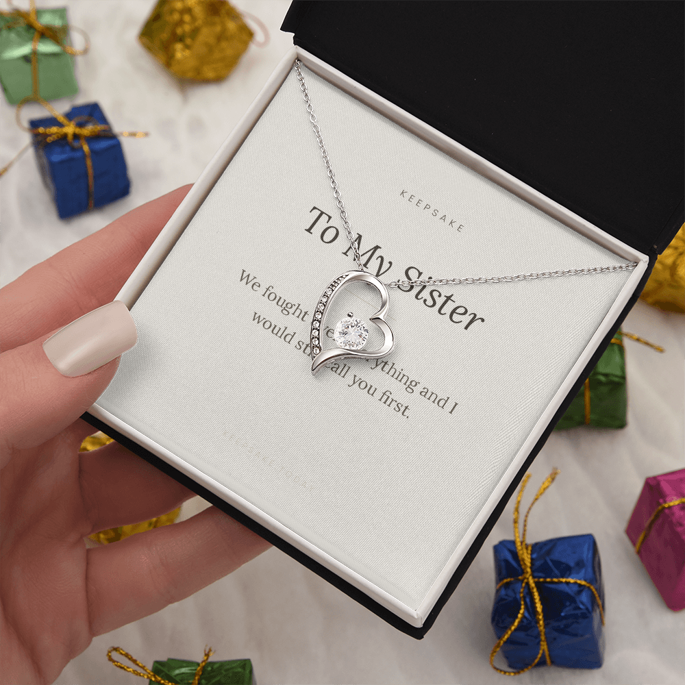 To My Sister Forever Love Necklace - Keepsake Gift with Message Card – view 3