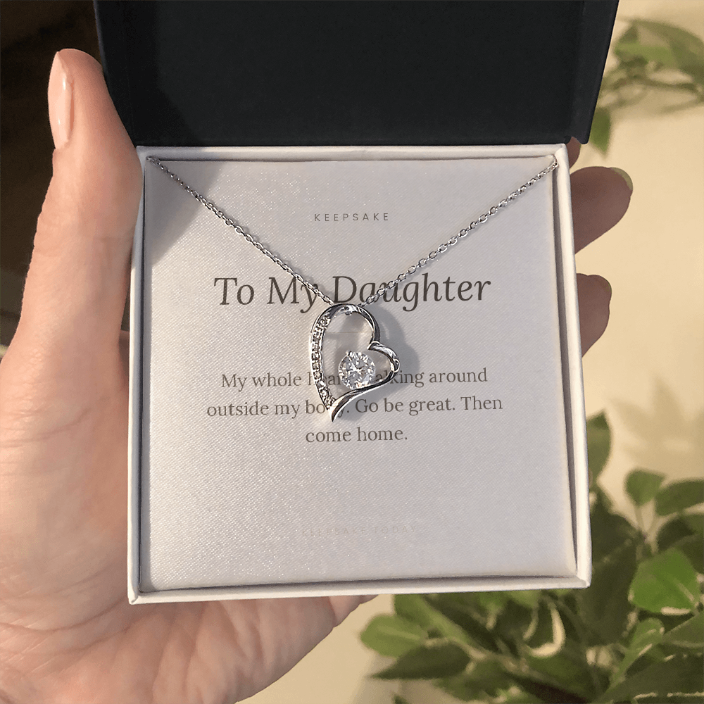 To My Daughter Forever Love Necklace - Keepsake Gift with Message Card
