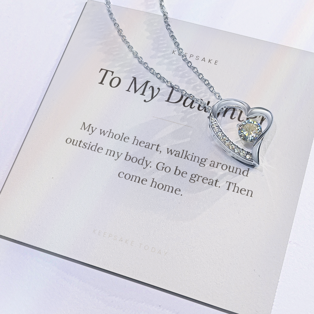 To My Daughter Forever Love Necklace - Keepsake Gift with Message Card