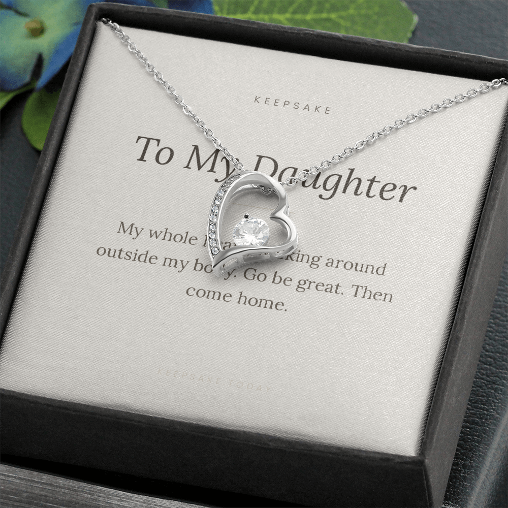To My Daughter Forever Love Necklace - Keepsake Gift with Message Card