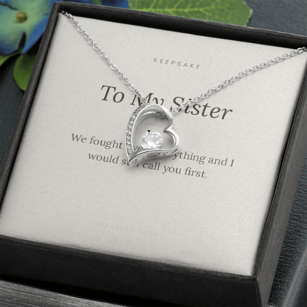 To My Sister Forever Love Necklace - Keepsake Gift with Message Card – view 5