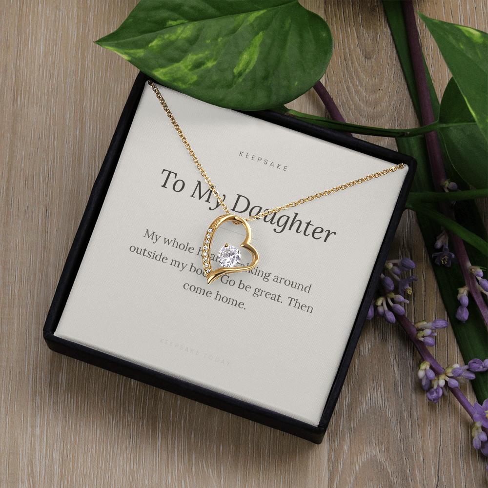 To My Daughter Forever Love Necklace - Keepsake Gift with Message Card