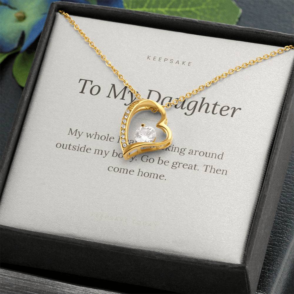 To My Daughter Forever Love Necklace - Keepsake Gift with Message Card