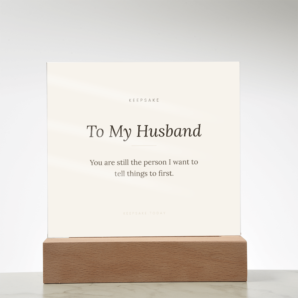 To My Husband Acrylic Plaque with LED Base - Keepsake Anniversary Gift – view 13
