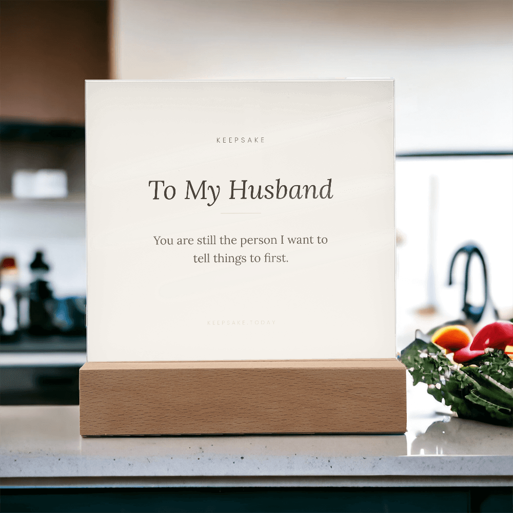 To My Husband Acrylic Plaque with LED Base - Keepsake Anniversary Gift – view 15