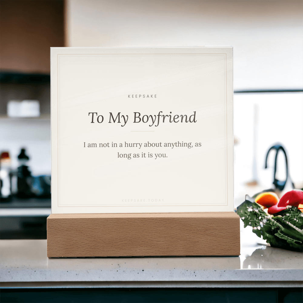 To My Boyfriend Acrylic Plaque with LED Base - Keepsake Gift