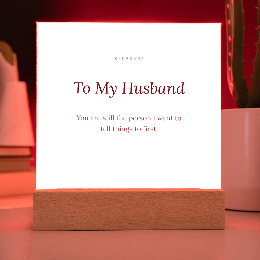 To My Husband Acrylic Plaque with LED Base - Keepsake Anniversary Gift – view 11