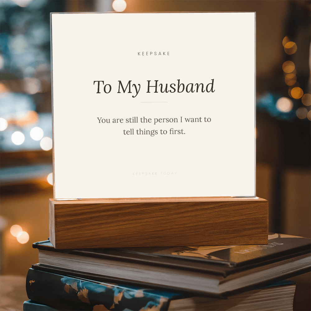To My Husband Acrylic Plaque with LED Base - Keepsake Anniversary Gift – view 8