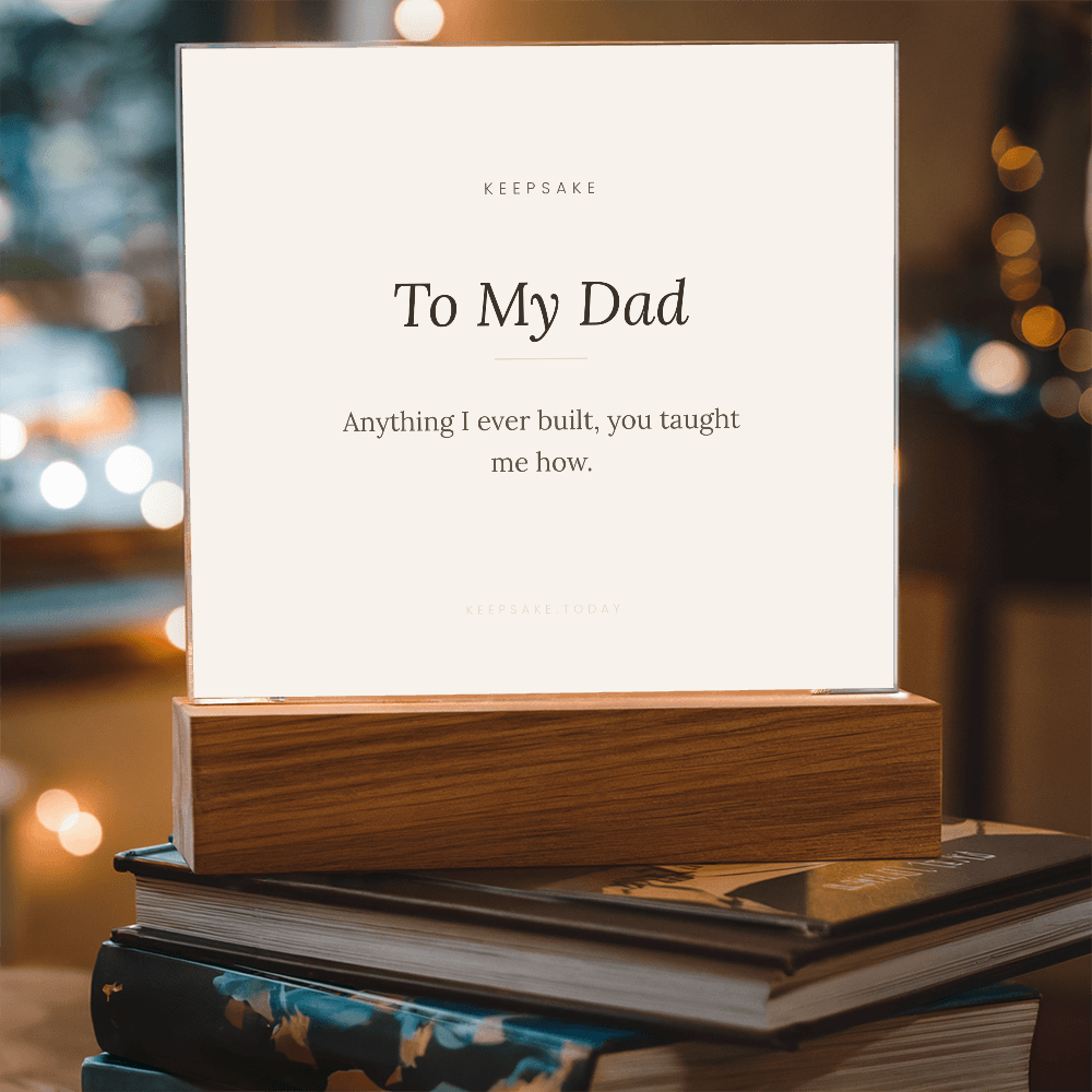 To My Dad Acrylic Plaque with LED Base - Keepsake Gift for Father – view 8
