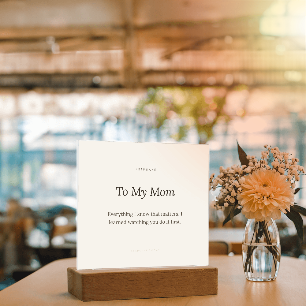 To My Mom Acrylic Plaque with LED Base - Keepsake Gift for Mother – view 9