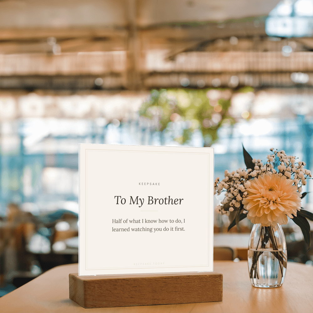 To My Brother Acrylic Plaque with LED Base – view 9
