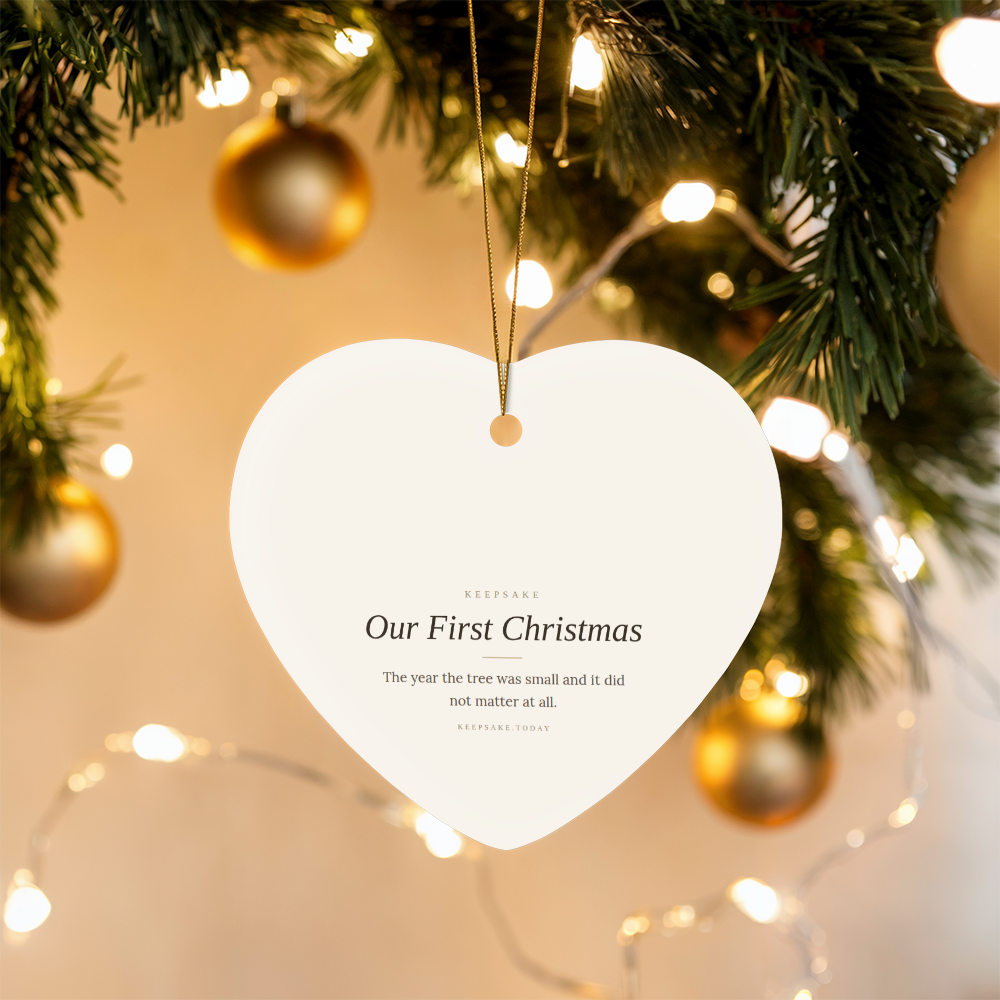 Our First Christmas Heart Ornament - Keepsake Gift for Couples