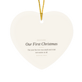 Our First Christmas Heart Ornament - Keepsake Gift for Couples