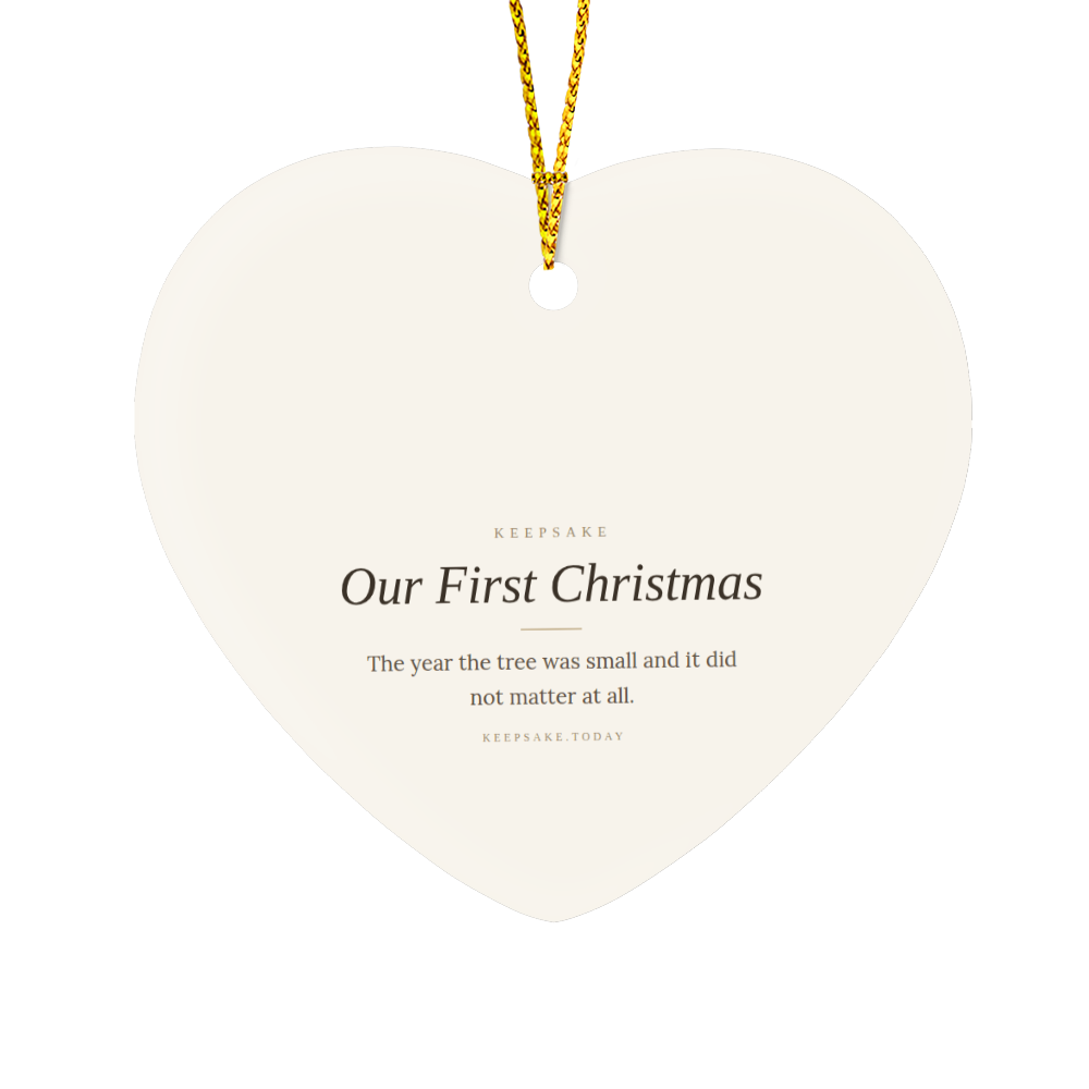 Our First Christmas Heart Ornament - Keepsake Gift for Couples