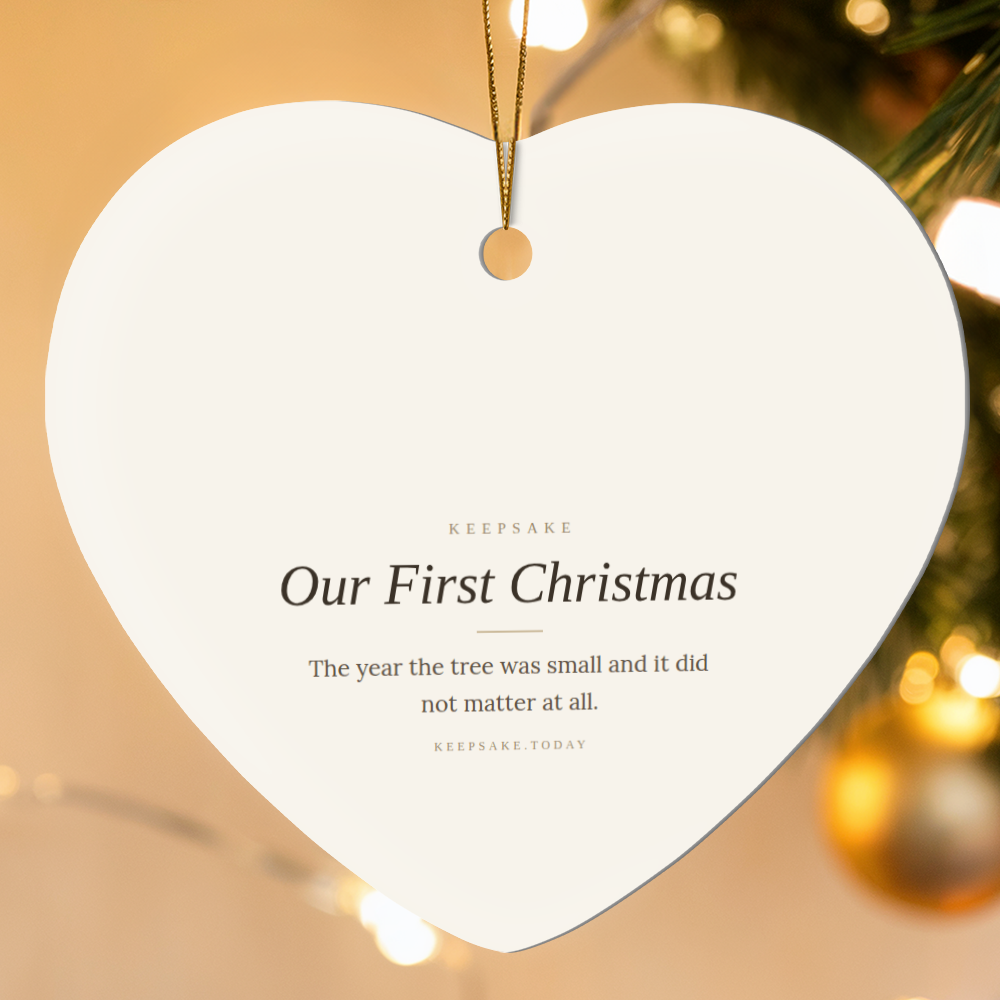 Our First Christmas Heart Ornament - Keepsake Gift for Couples