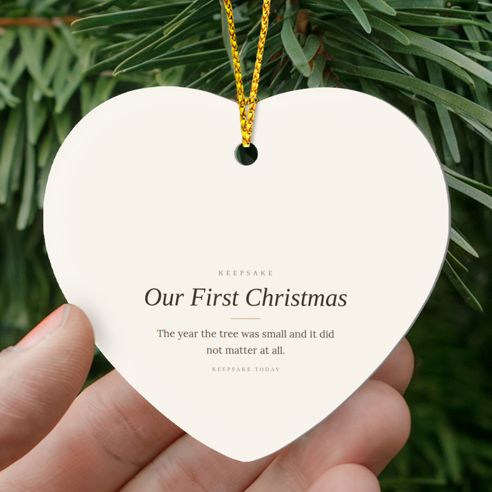 Our First Christmas Heart Ornament - Keepsake Gift for Couples