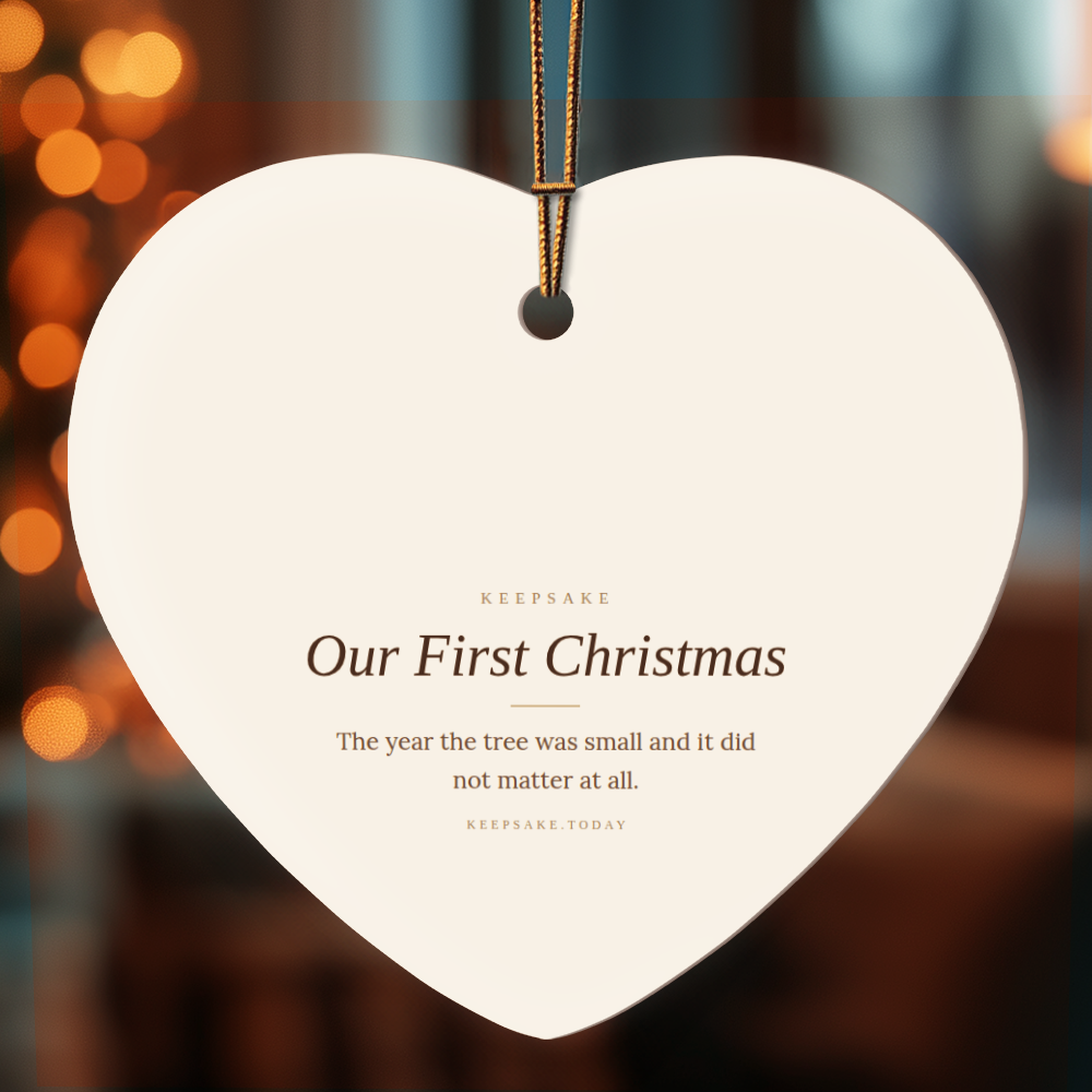Our First Christmas Heart Ornament - Keepsake Gift for Couples