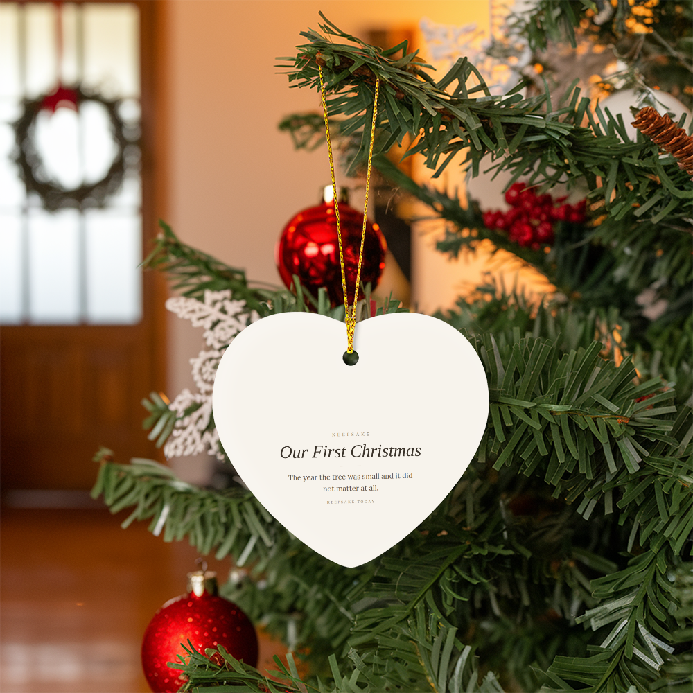 Our First Christmas Heart Ornament - Keepsake Gift for Couples
