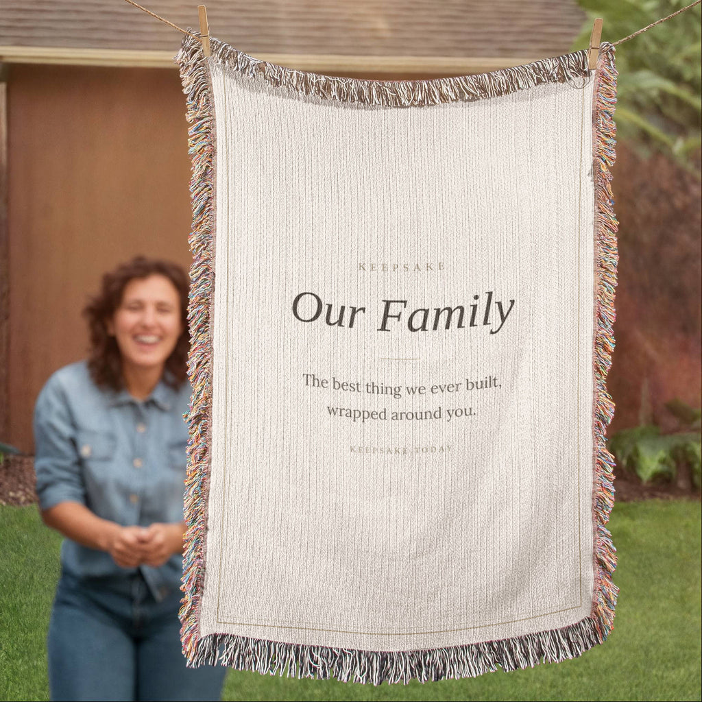 Our Family Woven Blanket - Heirloom Keepsake Gift