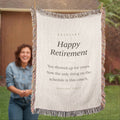 Happy Retirement Woven Keepsake Blanket - Heirloom Retirement Gift