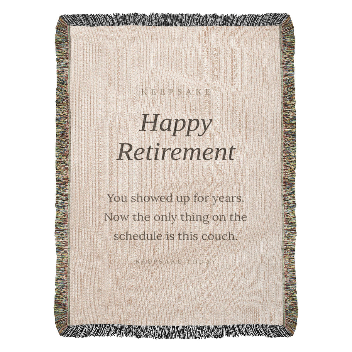 Happy Retirement Woven Keepsake Blanket - Heirloom Retirement Gift