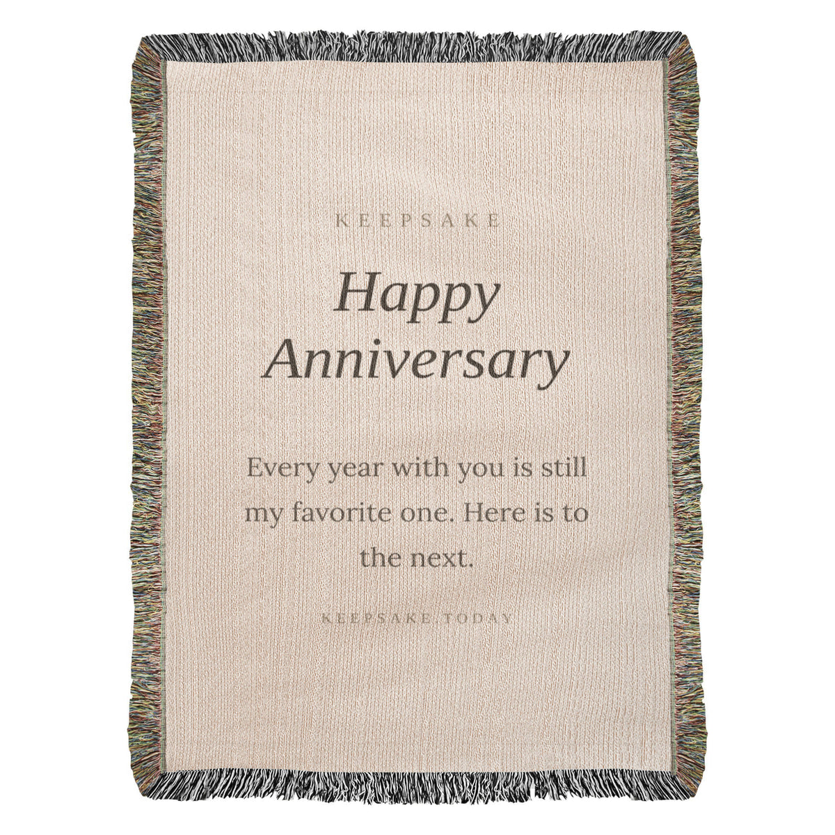 Happy Anniversary Woven Keepsake Blanket - Heirloom Gift for Couples