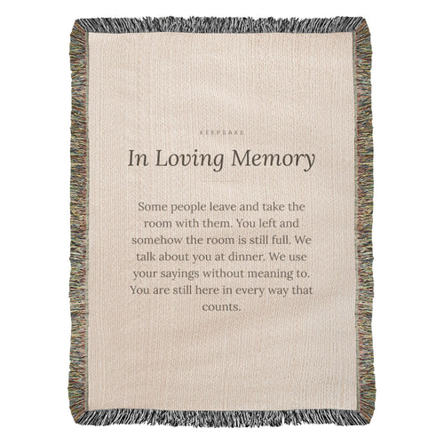 In Loving Memory Woven Keepsake Blanket - Memorial Sympathy Gift