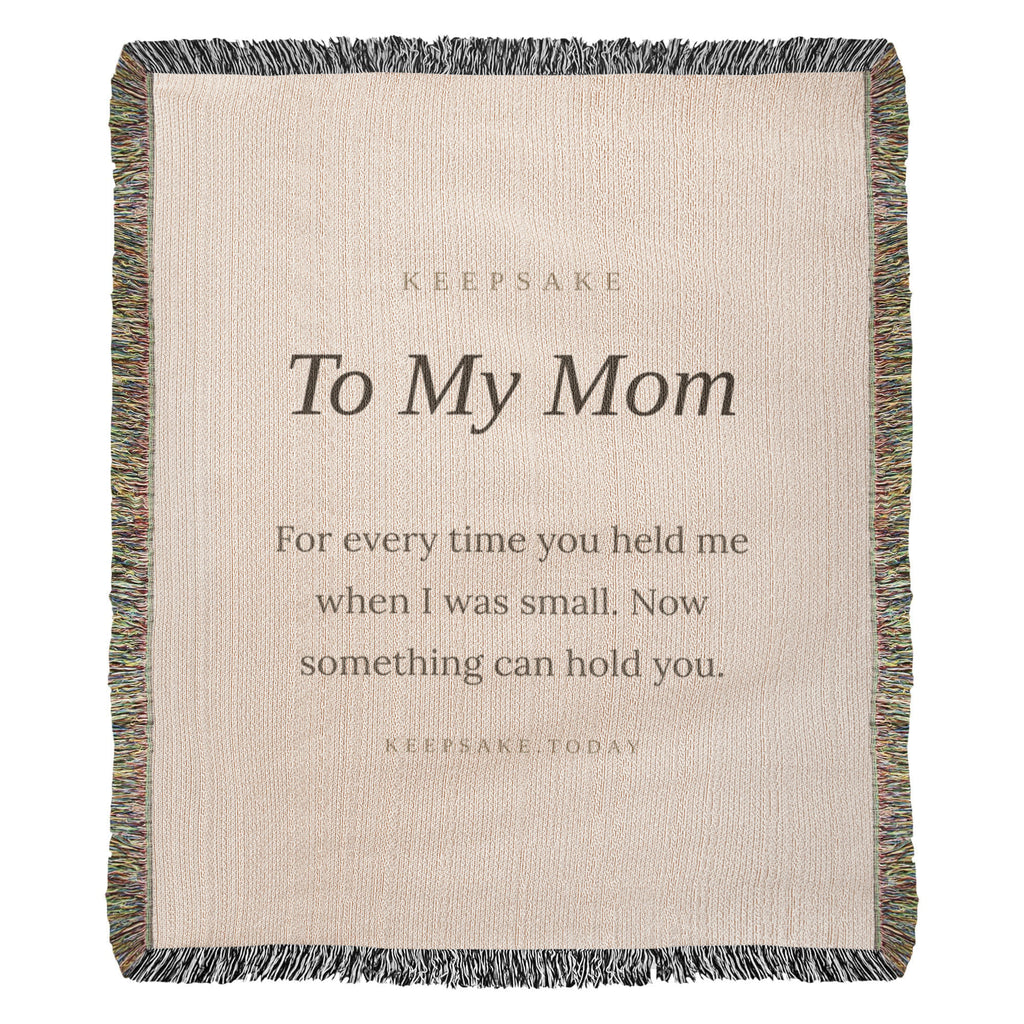 To My Mom Woven Keepsake Blanket - Heirloom Gift with Message