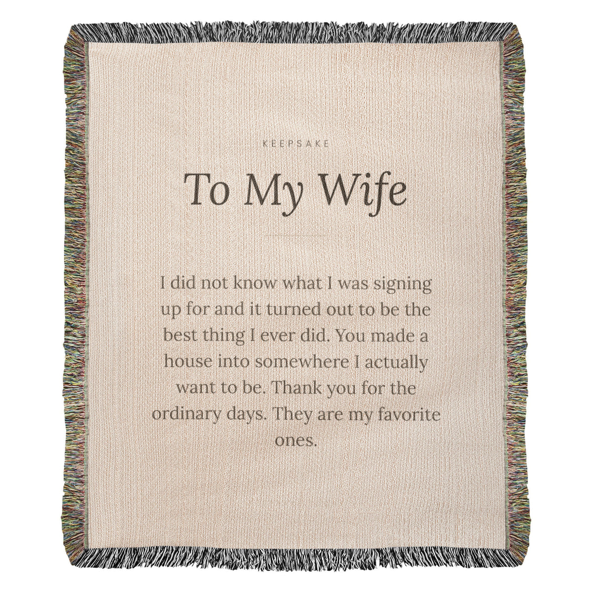 To My Wife Woven Keepsake Blanket - Heirloom Gift with Message – view 3