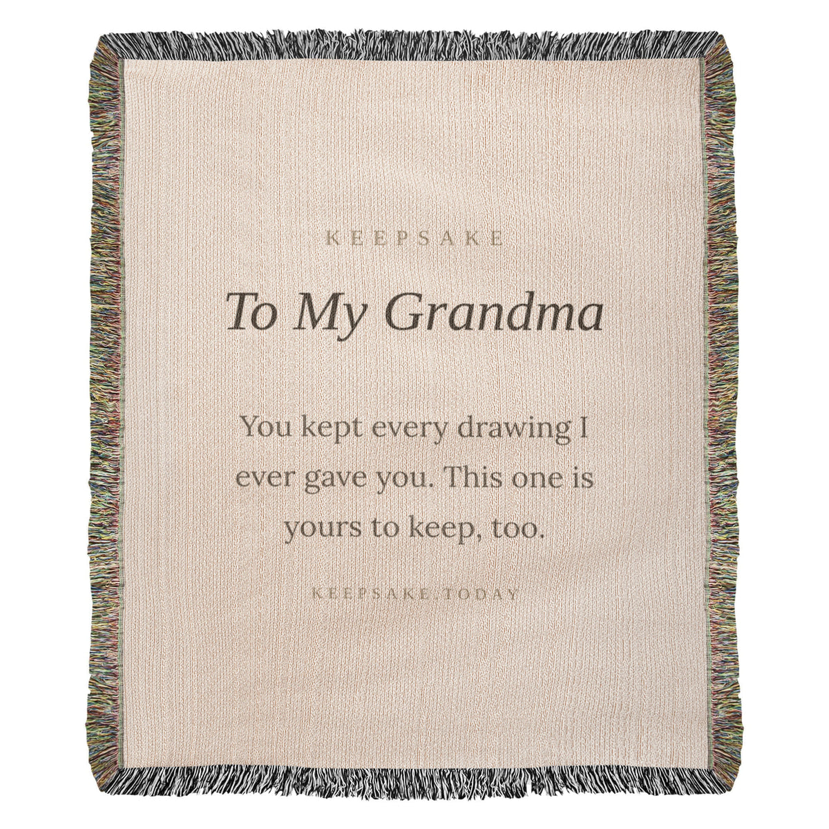 To My Grandma Woven Keepsake Blanket - Heirloom Gift with Message